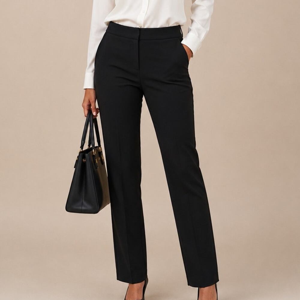 Rachel Zoe Black Tailored Dress Pants Size 2 Career Business Straight Leg Office
